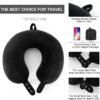 Travel Neck Pillow, Best Memory Foam Airplane Pillow for Head Support Soft Adjustable Pillow for Plane, Car & Home Recliner Use (Black) - Image 6
