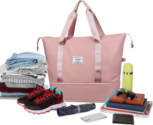 NPBAG Women Travel Duffel Bag, Large Expandable Weekender Carry-on Tote, Gym Workout Bag, Overnight Bag, Mommy Hospital Bag for Labor and Delivery - Image 3