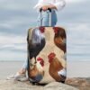 Travel Luggage Cover Rooster and Chicken Suitcase Covers for Luggage Fashion Suitcase Protector Fits 18-32" Luggage, Black, Small, Luggage Set - Image 7