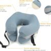 Travel Neck Pillow Premium Memory Foam, Neck and Head Support, Travel Pillow Comfortable for Plane, Car and Home Rest. Neck Pillow Perfect for Airplane Traveling (Ice Blue) - Image 6