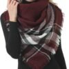 Women's Plaid Blanket Winter Scarf, Warm Cozy Tartan Wrap Oversized Shawl Winter Scarves for Women