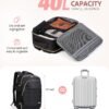 Large Travel Backpack for Women - Travel Backpack Carry on Flight approved 40L Personal Item with 6 Packing Cubes fit 17 inch Laptop Water Resistant Business College Backpacks Black - Image 6