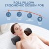 Neck Pillow for Sleeping, Cervical Pillow with Washable Zippered Cover, Cylinder Pillow, Neck Pillows for Travel, Home, Office, (17.4 x 4inch) - Image 4
