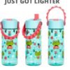 Elemental Leak Proof Water Bottles for Kids - Splash Kids Water Bottle for School with Fun Fidget Pop-it Handle - BPA Free Tritan Plastic Reusable Water Bottle with Straw - Fancy Frog - 18oz - Image 4