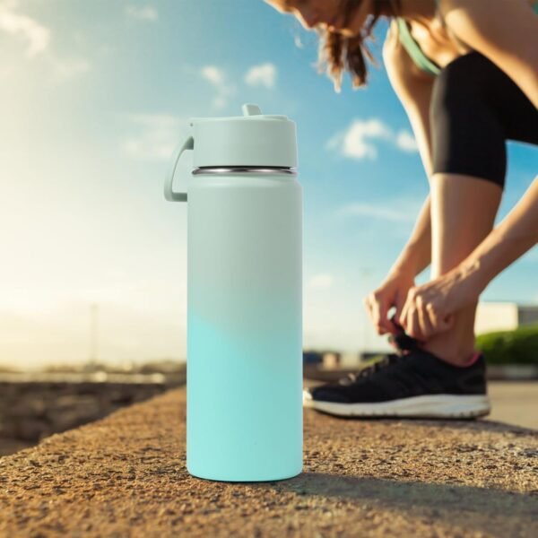 Volhoply 20oz Insulated Stainless Steel Water Bottle With Straw Lid Bulk 2 Pack,Kids Double Wall Vacuum Thermos With Handle,Reusable Outdoor Sports Camping Metal Bottles,Travel Flask Keep Cold(Mix,2) - Image 7