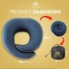 Neck Pillow Head, Chin, Neck 360° Support Pillow Adjustable 100% Pure Memory Foam Pillow for Airplanes, Car & Home, Ergonomic Design Full Neck Surround Bundle Eyecover & Earplugs (Navy) - Image 8