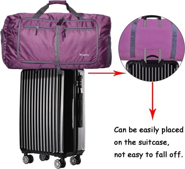Woogwin Travel Duffel Bag Large Foldable Waterproof Overnight Bag for Beach Swim Bags Pool Sports Gym - Image 3