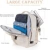 Large Travel Backpack for Men Women, TSA Friendly Airline-approved Carry on Backpack, 40L Casual Daypack Weekender Backpack Personal Item Size, Beige - Image 4