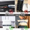 TOOVREN 2-in-1 Travel Belt for Luggage Straps Add a Bag Bungees Luggage Strap Over Handle Suitcases Belt for Carry On Bag Elastic Belt Adjustable Suitcase Strap Airport Travel Accessories Gray - Image 4