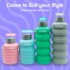 Goflex Collapsible Water Bottle - 16.9 oz/500 ml, Reusable Silicone, BPA-Free, Perfect for Travel, Gym, Camping, and Hiking - Portable & Leak-Proof Sports Water Bottle with Carabiner - Image 6
