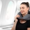 Brookstone Microbead Travel Head and Neck Pillow Lightweight and Plush with Phone or Headphone Pocket, Dark Grey - Image 6