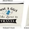 Sazuwu Travelers Gifts for Women Makeup Bag World Adventure International Traveler Gifts Travel Lovers Gift Ideas Cosmetic Bag Gifts for Travel Buddies Beach Girls Trip Travel Gifts - Image 2