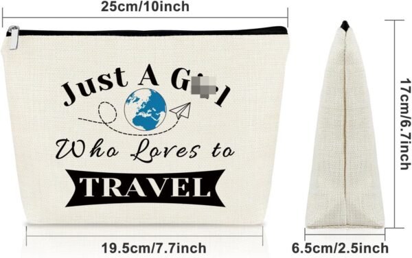 Sazuwu Travelers Gifts for Women Makeup Bag World Adventure International Traveler Gifts Travel Lovers Gift Ideas Cosmetic Bag Gifts for Travel Buddies Beach Girls Trip Travel Gifts - Image 2