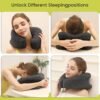 Travel Pillow, Neck Travel Pillow, Napping Pillow,Memory Foam Neck Travel Pillow, for Airplane Sleeping Neck Support,A Versatile and Exquisite Neck Pillow (Black) - Image 4