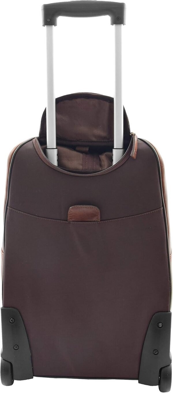 Wheeled Cabin Size Suitcase Real Brown Leather Luggage Travel Bag Trolley Carlos - Image 5