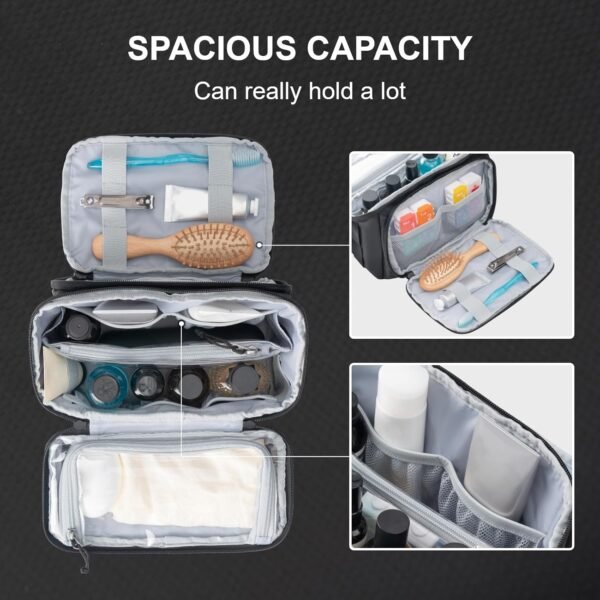 Everfun Toiletry Bag for Men Travel Toiletry Bag With Leakproof Compartment Travel Essentials Water-resistant Dopp Kit for Toiletries Accessories Must Have - Image 4