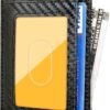 Travelambo Front Pocket Minimalist Leather Slim Wallet RFID Blocking Carbon Fiber Texture - Image 2