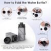 Collapsible Water Bottles,420ml Foldable Water Bottle BPA Free Reusable Lightweight Bottle LeakProof Travel Silicone Water Bottles for Running Cycling Sports Outdoor School Office Gym,Grey - Image 8