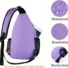 MOSISO Sling Backpack, Multipurpose Crossbody Shoulder Bag Travel Hiking Daypack, Light Purple, Medium - Image 3