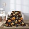 Fall Maple Leaf Pumpkin Spider Web Blanket Throw Blanket Travel Blanket Warm Flannel Fleece Blankets Cozy Soft Blanket Gifts for Women Men Girls Boys Pet Kids 50"x40" - Image 6