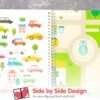 Cars, Trucks, Planes & Trains Sticker Book + Coloring by Cupkin: Innovative Side by Side Sticker Books - Spiral Binding Allows The Car Sticker Book to Lay Flat - Over 500 Car Stickers and 12 Scenes - Image 8