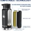 32oz Vacuum Insulated Water Bottle with Straw Lid Leak Proof, BPA-Free, Stainless Steel Water Flask Black for Travel & Office - Gifts for Men, Double Wall Thermos, Metal Canteen, Wide Mouth Mug - Image 2