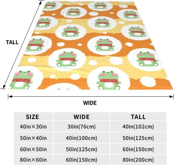 Cute Frog Wear Scarf Blanket Throw Blanket Soft Fuzzy Travel Blanket for Bedroom Living Room Couch Office Car All Season Gift for Girls Boys Women Men 60"x50" - Image 2