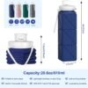 Collapsible Water Bottles 2 pack Travel Water Bottle Portable Hiking Water Bottle Leakproof Reusable BPA Free Silicone Water Bottles Durable Lightweight Bottle for Travel Camping Gym Sports - Image 2
