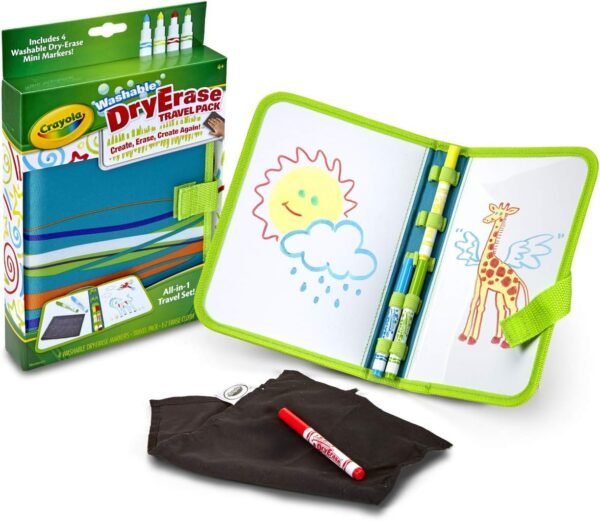 Crayola Washable Dry Erase Travel Pack, Whiteboard for Kids, Ages 4, 5, 6, 7 - Image 2