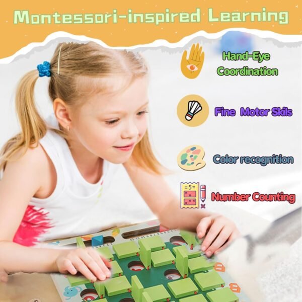 Matching Memory Game for Kids Age 3 4 5 6 7 8 Year Old, Wooden Board Game Travel Toys for Boys Girls, Fun Road Trip Essentials/Airplane Activity/Camping Game,Toddler Christmas Birthday Gifts - Image 2