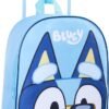 Bluey Children’s Luggage Suitcase - Foldable Trolley Bag 39 x 27cm 2 Wheels Extendable Handle - Travel Bag with Wheels