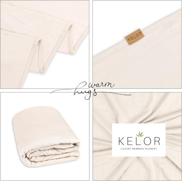 Luxury Viscose derived from Bamboo Wrap Blanket - Stretchy, Lightweight Soft & Breathable - Cooling Viscose with Spandex, Versatile Travel Blanket - Shawl(Golden, Single-Sided) - Image 6