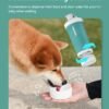 PAWGETHER® Dog Water Bottle with Poop Bag Food Container Shoulder Stap, Built in Bowl No Spill Portable Dog Travel Water Bottle Dispenser (450mL for Water 150mL for Food, Grey) - Image 7