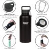 Healthy Human Stainless Steel Water Bottle | Double Walled Vacuum Insulated Water Thermos for Adults | Eco-Friendly Travel Bottles with Leak Proof Lid (Pure Black, 32 oz/ 946 ML) - Image 2