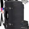 Tzowla 40L Travel Laptop Backpack for Men Women Carry on Flight Approved, Large Capacity Water Resistant Anti Theft Backpacks with USB Port,Business Causal Daypack Bag Fit 17.3"Computer/Notebook-Black