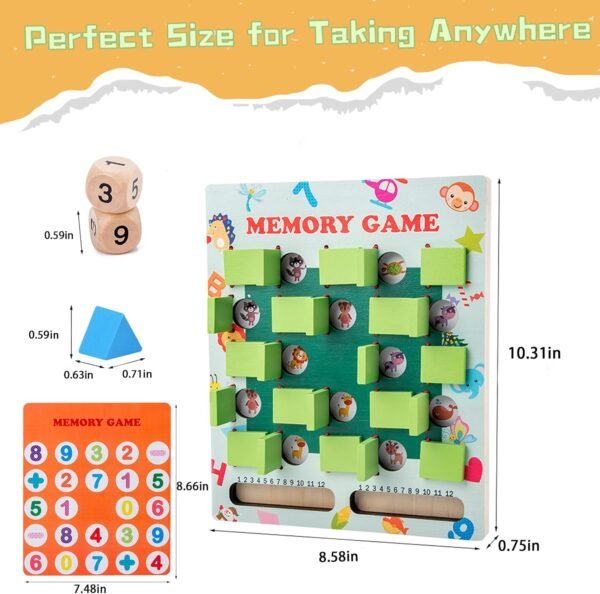 Matching Memory Game for Kids Age 3 4 5 6 7 8 Year Old, Wooden Board Game Travel Toys for Boys Girls, Fun Road Trip Essentials/Airplane Activity/Camping Game,Toddler Christmas Birthday Gifts - Image 4
