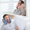 Noise-Canceling Travel Neck Pillow with 25 dB Noise Reduction, All-Round Neck Support, Suitable for Office, Home and Travel(Blue, Small Size) - Image 7