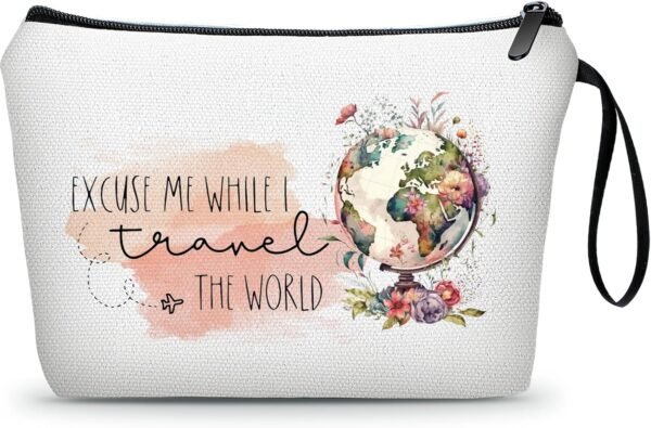 Travel Gifts, Gifts for International Travelers,Makeup Bag Travel, Travel Cosmetic Bag, Travel Makeup Organizer, Women Gifts for Birthday,Unique Gifts for Female, Friend,Daughter,Mom,Sister
