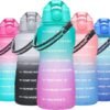 Water Bottles 1 / Half Gallon with Time Marker and Straw, Large Fitness Sports Motivational Bottle, Wide Mouth Leakproof and BPA Free for Travel, Gym,office,school - Image 2