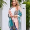 Fuinloth Women's Large Plaid Scarf Fashion Long Shawl Wrap for Winter Warm Lightweight - Image 7