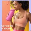 TOURIT 32 oz Insulated Water Bottle, Stainless Steel Sports Water Bottles With Top Handle, Double-Wall Travel Thermal Water Flask, BPA Free Leakproof Thermos Bottle for Sports and Travel,Pink - Image 7