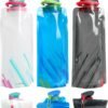 (3 Pack) 700ml Large Foldable Water Bottle Fully Collapsible Stock Bottle, Portable Water Bottle for Running Cycling outdoor (Black, Blue, White
