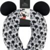 FUL Disney Mickey Mouse Neck Pillow, Travel Accessories with 3D Ears for Airplane, Car, and Office, Comfortable and Breathable, Black/Grey - Image 4