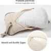 ALIBO Chairs Recliner Neck Rest Back Pillow Pain Relief Supports Car Airplane Travel Curve Pillow with Adjustable Elastic Strap Head Protector Pillow Beige 1 Piece,Firm One - Image 3