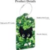 Luggage Tags for Suitcase, 2 Pack PU Leather Travel Cruise Luggage Tag with Privacy Flap, Name ID Label and Metal Loop for Women Men Girls Suitcase Baggage Bag Backpack, Cute Cat Green - Image 4