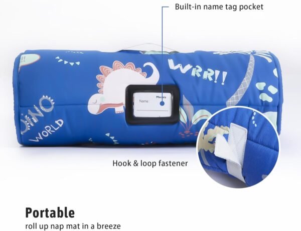 Morais Toddler Nap Mat with Removable Pillow and Blanket,Lightweight,Soft,Perfect for Kids Preschool, Daycare, Travel Sleeping Bag Boys and Girls - Image 3
