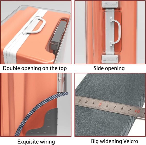 Clear PVC Luggage Cover Protectors 28 Inch Suitcase Cover for Suitcase TSA Approved 26-28Inch (25.98''H x 20.07''L x 12.40''W) - Image 6