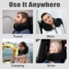 Travel Pillow, Memory Foam Neck Pillow for Traveling, U Shape Neck Pillow Airplane Portable Flight Pillow Travel Kit with 3D Contoured Eye Masks and Earplug for Plane Train Car Home Office - Black - Image 6