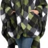Berkshire Blanket Double Sided Sherpa Wearable Blanket,Warm Cozy Shawl with Pockets Plush Cape Wrap