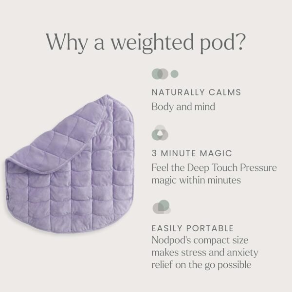 nodpod Body 6.5lb Compact Weighted Blanket I Perfect for Relaxation, Lounging, Napping, Sleeping & Travel I Glass Bead Filled, Machine Washable I Wisteria I (29" x 24") - Image 4